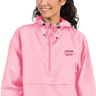 Embroidered Champion Packable Jacket Women Auto Know