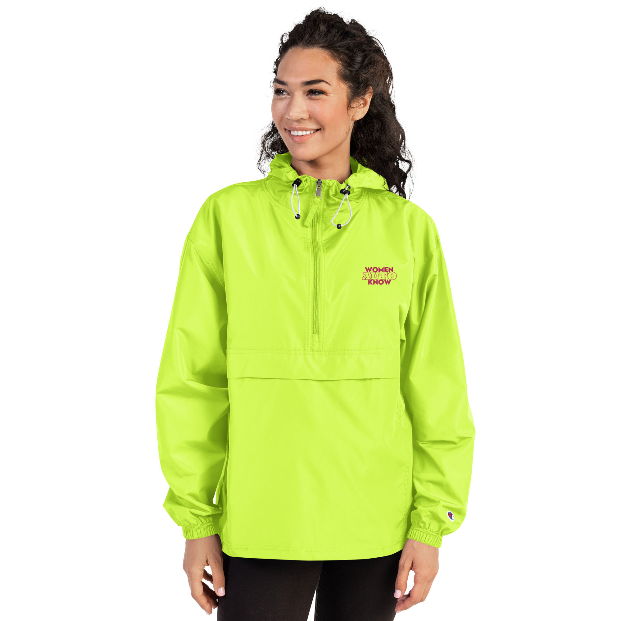 Embroidered Champion Packable Jacket - Women Auto Know
